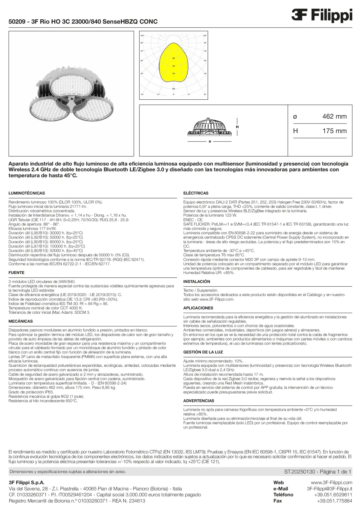 50209 - 3F Rio HO 3C 23000-840 SenseHBZQ CONC - Datasheet - es