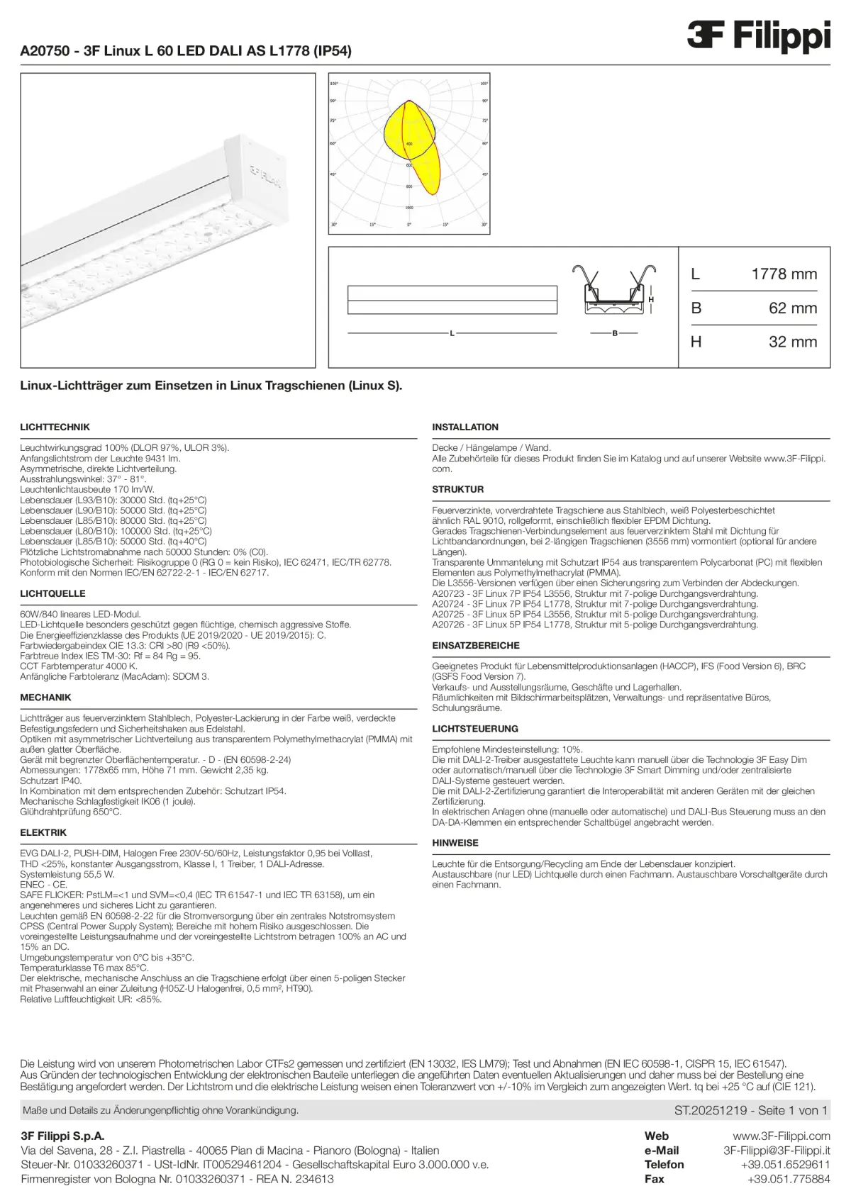 A20750 - 3F Linux L 60 LED DALI AS L1778 (IP54) - Datasheet - de