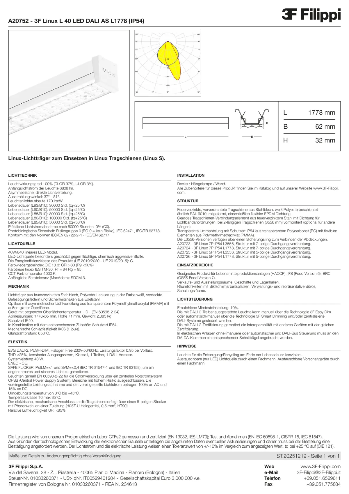 A20752 - 3F Linux L 40 LED DALI AS L1778 (IP54) - Datasheet - de